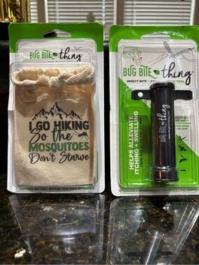 Black Insect Bite Relief Tool with Canvas Pouch